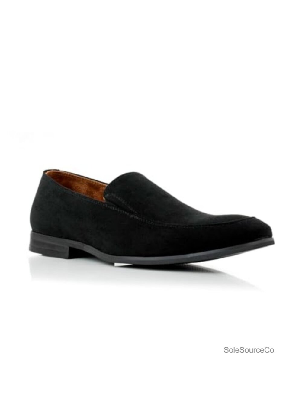 Men's Vegan Suede Moc Toe Slip-On Dress Loafers Cushioned Comfort